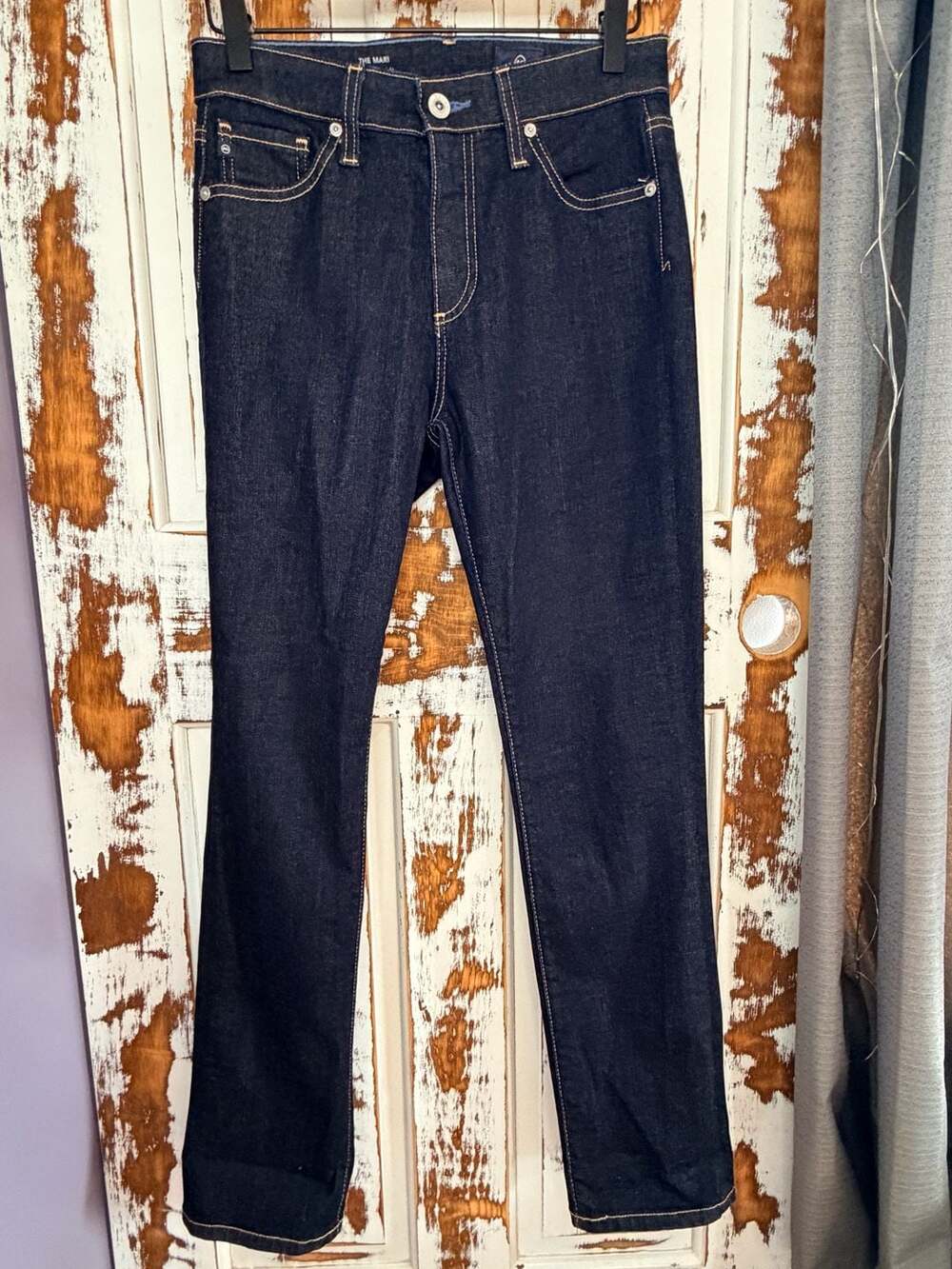 Adriano Goldschmied Women’s The Mari High-Rise Straight Jeans Size 26R Dark Wash